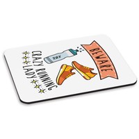 Vorsicht Crazy Laufen Lady Pc Computer Mauspad Mutter Muttertag Tag Lustig