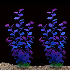 2Pcs Aquarium Decorations Artificial Plants for Fish Tank,12 Inches,Safe for All