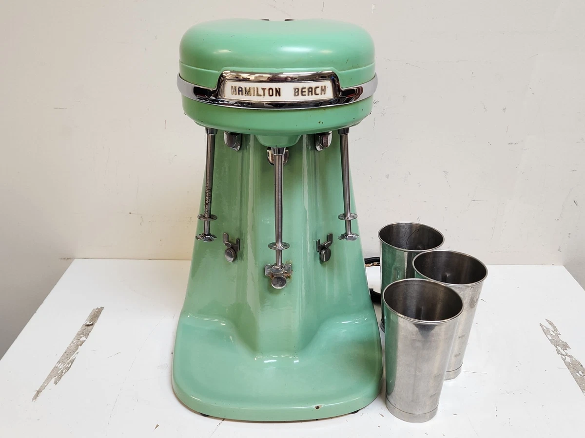 Vintage Jadeite Green Hamilton Beach Three Head Milkshake Malt