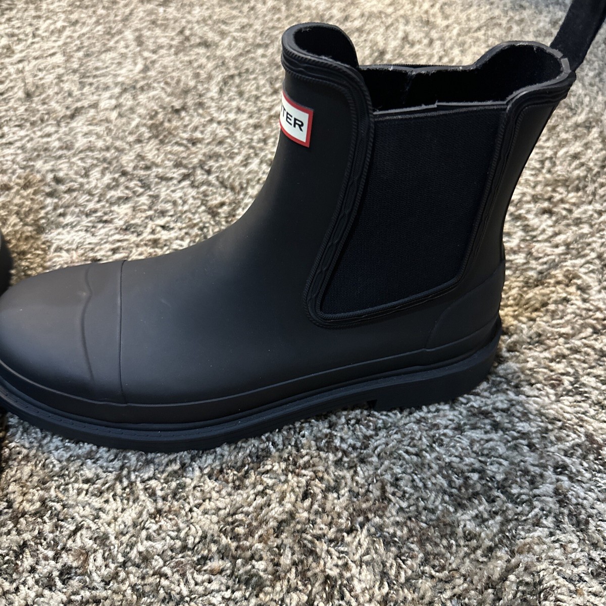 Hunter Womens Commando Black Ankle Chelsea Boots Shoes Size 10 | eBay