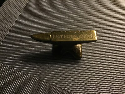 RARE Old SALESMAN ADVERTISING MINIATURE BRASS ANVIL~East Elyria Kiwanis Club Org