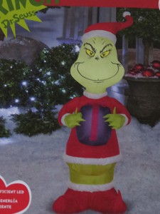 Christmas Santa 4 Ft Dr Seuss The Grinch Airblown Inflatable Yard