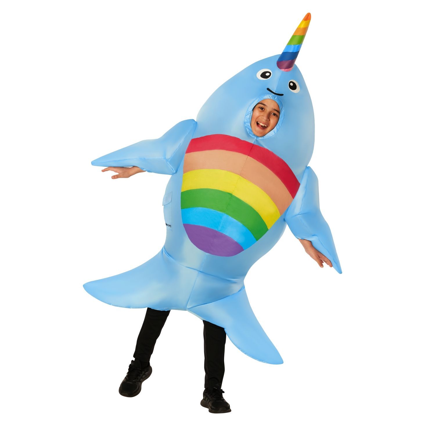 Disfraz de narval inflable para niños niños niñas inflable pez arco iris vestido elegante