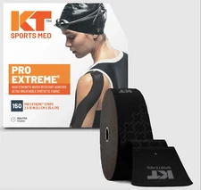 KT Tape Black PRO Extreme, Jumbo Sports Kinesiology Athletic Tape, precut 150 ct