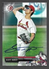 2017 BOWMAN BD 126  Scott Hurst  ST LOUIS CARDINALS  SIGNED AUTOGRAPH AUTO COA