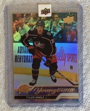 2023 Upper Deck Young Guns Foil Tyler Angle Rookie w/ UD Sticker Blue Jackets