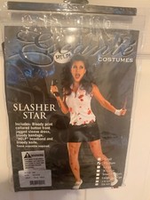 New Escante Slasher Star Costume Adult Sz M 120-140 LB Dress Bandage Bandaid Knf