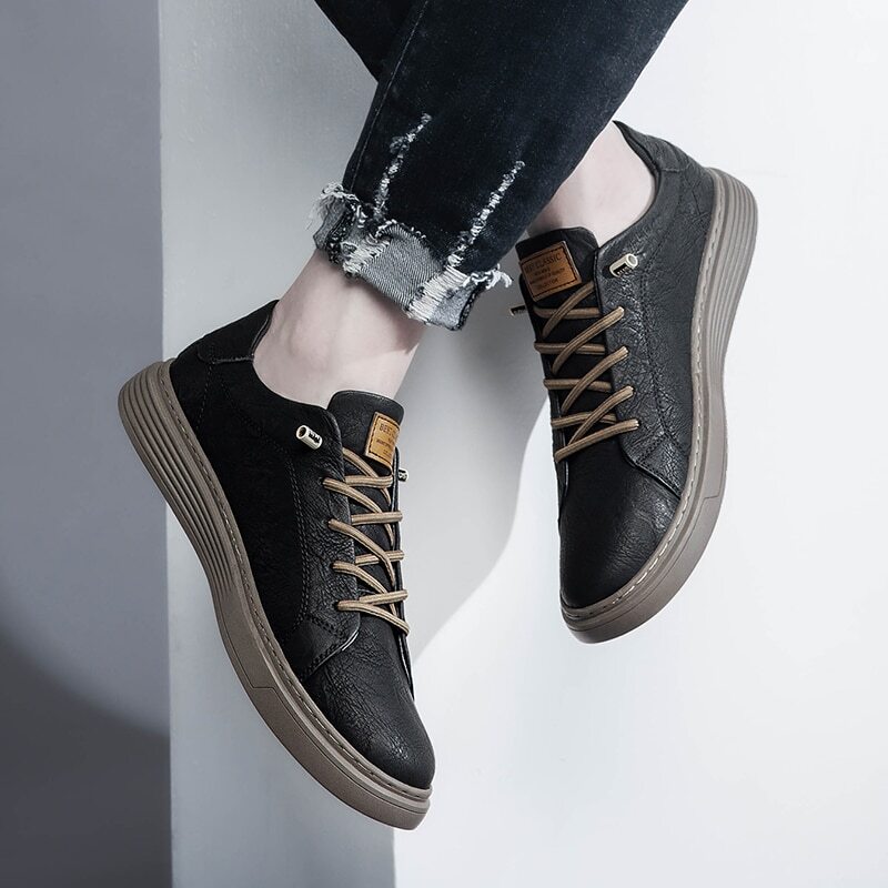 Casual Mens Lace up Outdoor Oxfords Leather Fashion Jogging Board Shoes Amazon.com | Arkbird Casual Sneakers, Originals Oxfords  main image 4