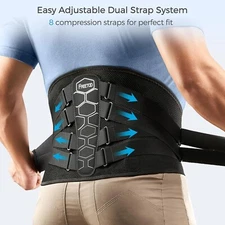 FREETOO Back Brace for Lower Back Pain Relief with Pulley System,Lumbar Support