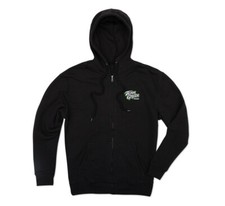 KAWASAKI Team Green  Zip Up Hooded Sweatshirt - Black, LARGE