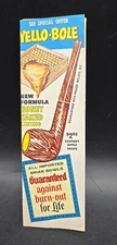 Vintage Yello-Bole Tobacco Pipe Honey Cured Smoke Brochure Sales Ad 