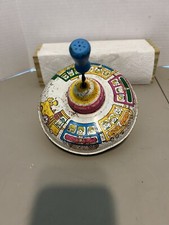 Vintage Ohio Art Metal Tin Spinning Top Toy Train Design