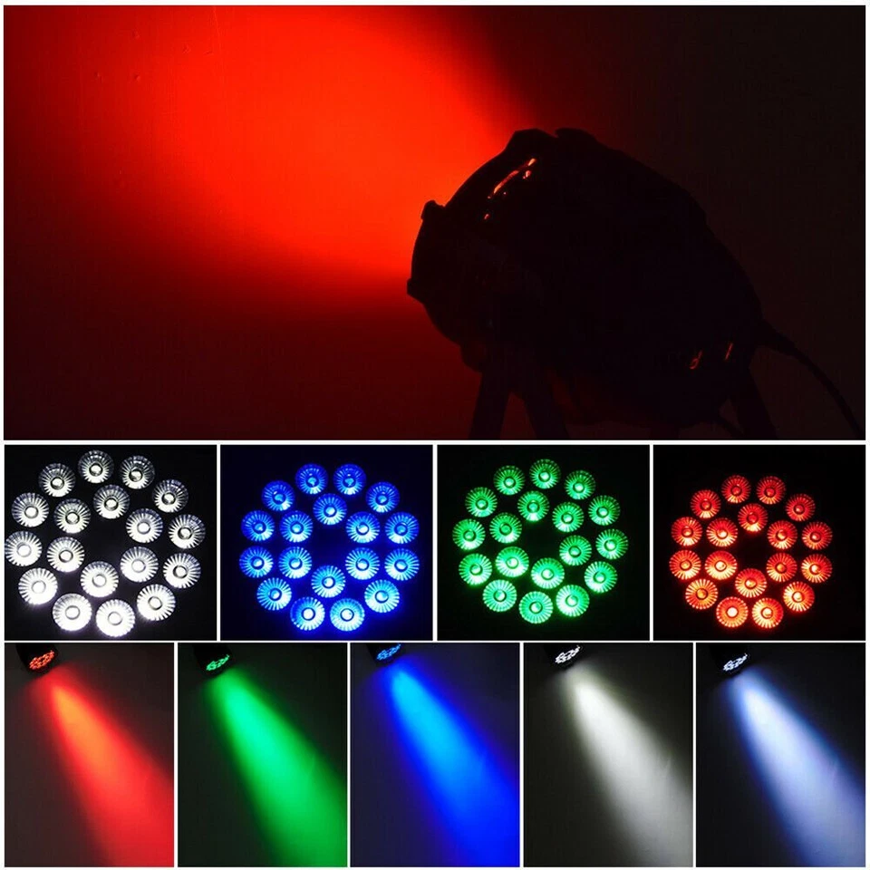 270W PAR Lights RGBW Stage Lighting 18LED DMX512 DJ Disco Party Club Show Light - Image 3 of 4