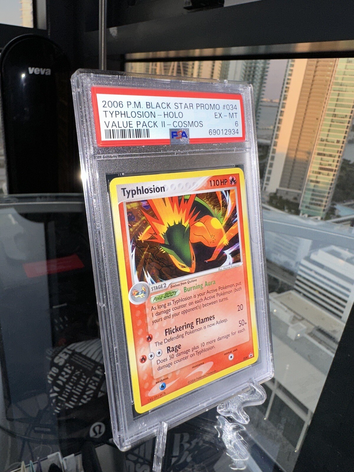2006 Black Star Promo Typhlosion Cosmos Holo Rare Pokemon Card #034 - PSA 6