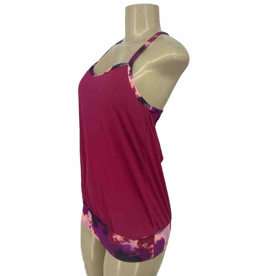 Camiseta Tankini Nike Mujer Mediana Deportiva Fucsia Cascada Espalda Corredora 1-6 Foto 4 de 4