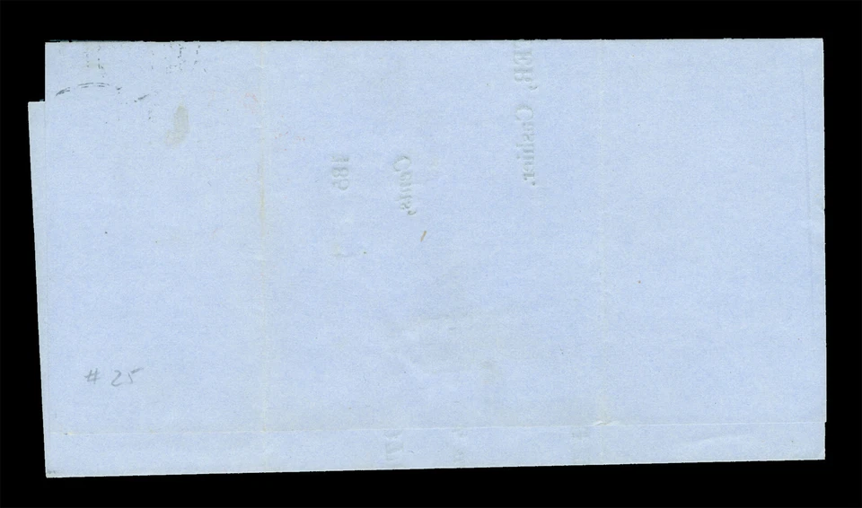 US 1857 Washington 3c rose Sc# 25 on bank notice from BOSTON to Castine, Maine - Image 2 of 2