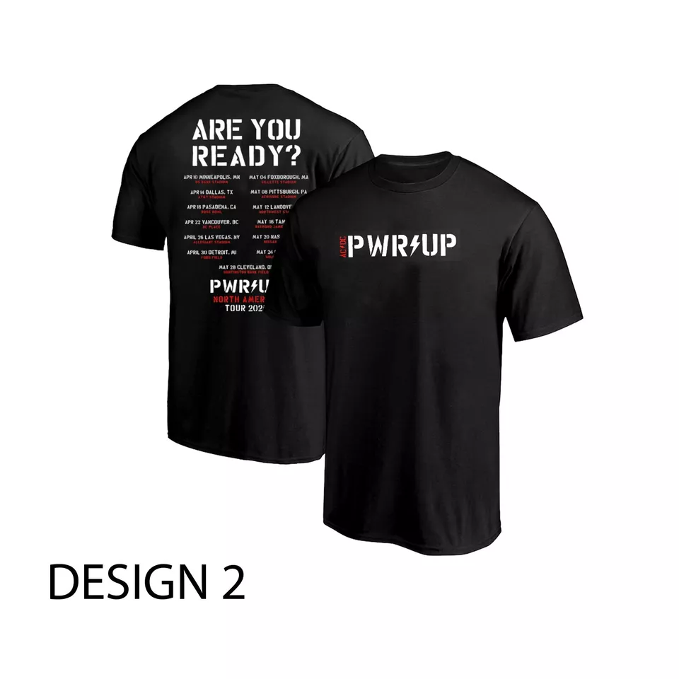 PWR UP 2025 ACDC Are You Ready Tour Dates T-Shirt Power Up North American 2025