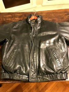 goose down leather jacket