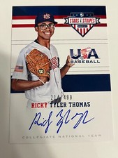 RICKY TYLER THOMAS 2017 Panini Stars & Stripes USA Baseball AUTO #20 #'d /499
