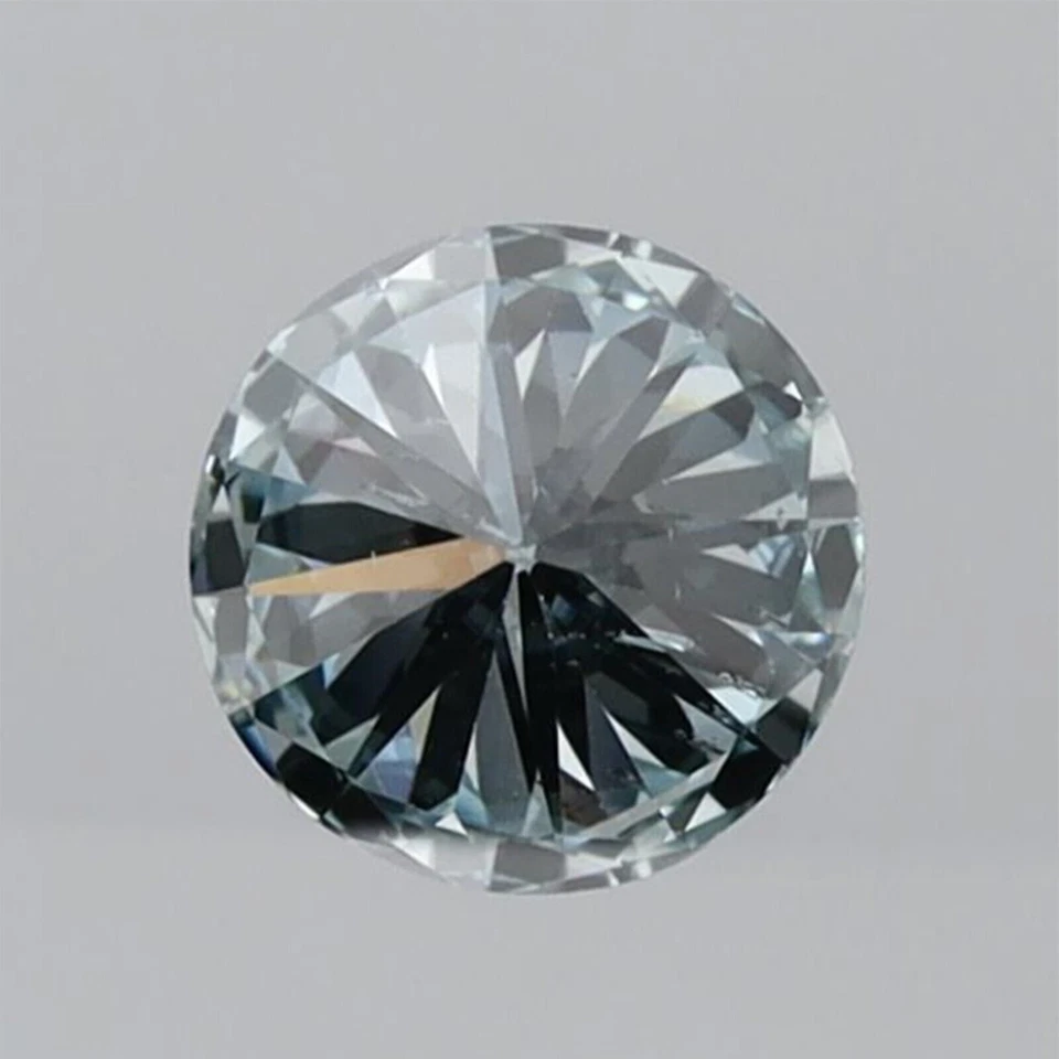 IGI Certified 0.52 Ct Fancy Greenish Blue SI2 Round Cut CVD Diamond For Jewelry - Image 4 of 4