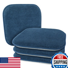 PAGGED Niebieskie krzesła kuchenne do jadalni Poduszki Zestaw 4 szt. Pianka antypoślizgowa Siedzisko tarasowe Cus