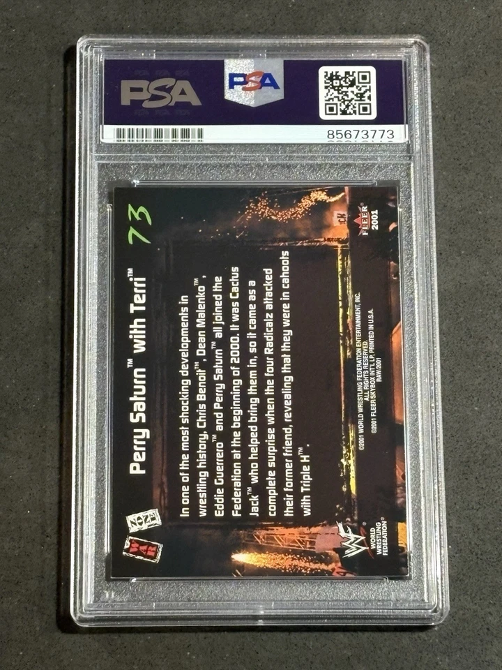 PERRY SATURN & TERRI RUNNELS 2001 FLEER WWF SIGNED AUTOGRAPHED CARD PSA/DNA - Image 2 of 2