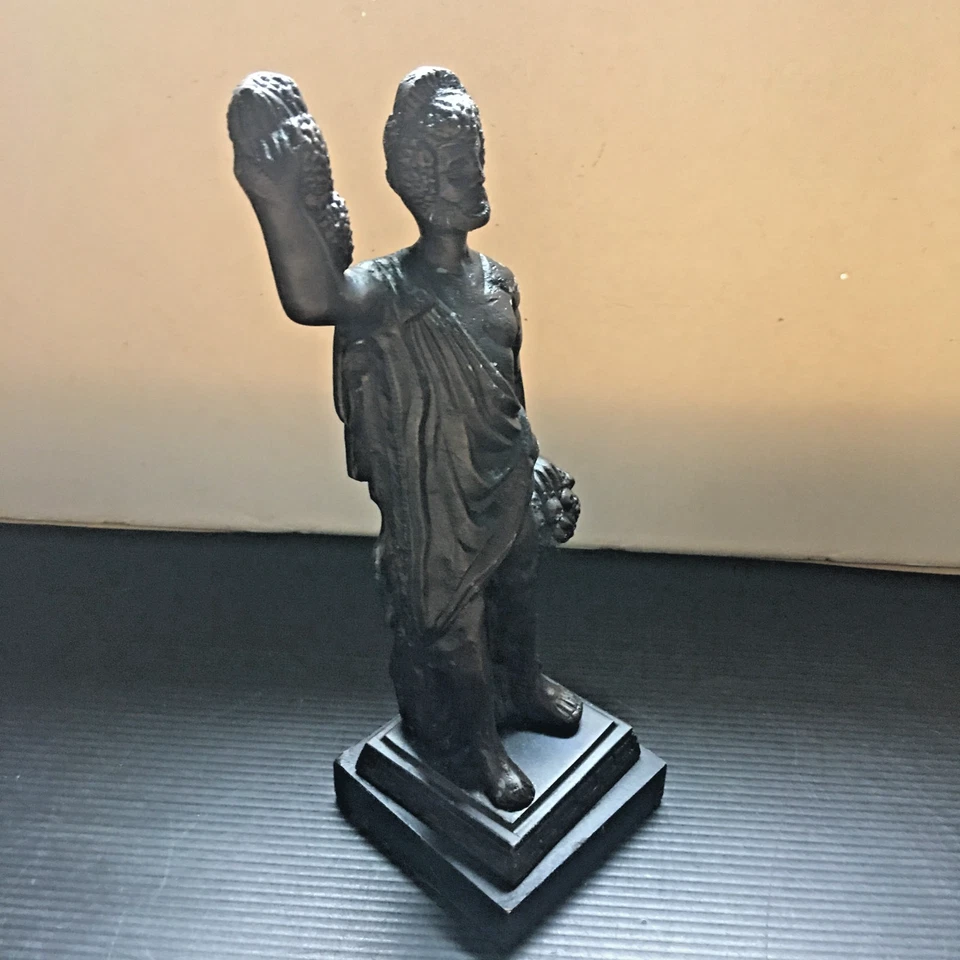 Estatua de bronce vintage de Dioniso dios griego del vino y la cosecha con uvas 10" H Foto 2 de 4