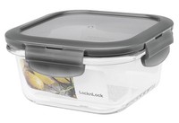 Lock & Lock Glas Frischhaltedose 500Ml Quadratisch Grau Luftdicht Ofenfest