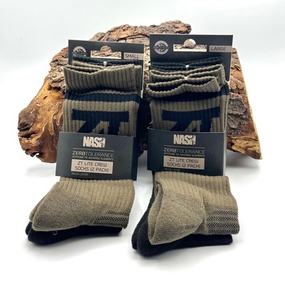 Nash ZT Lite Crew Socks 2 Pack - Small 38-42 & Large 43-47 Socken Atmungsaktiv