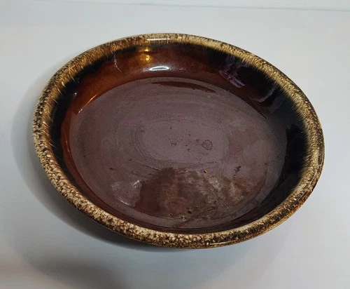 Hull Pottery Vintage Drip Brown Pie Plate Oven Proof 9 1/4"
