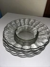 Lot of 6 Moments Anchor Hocking Salad Dessert Clear Glass Plates 9" 8A