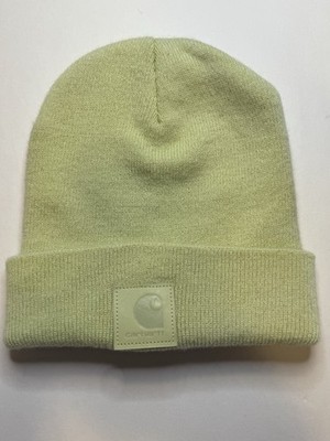 Carhartt Fold Over Tonal Patch Pastel Lime Green Knit Cap, Beanie Winter Hat