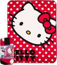 SANRIO Hello Kitty, "Polka Dot Kitty" Fleece Throw Blanket, 45" x 60"