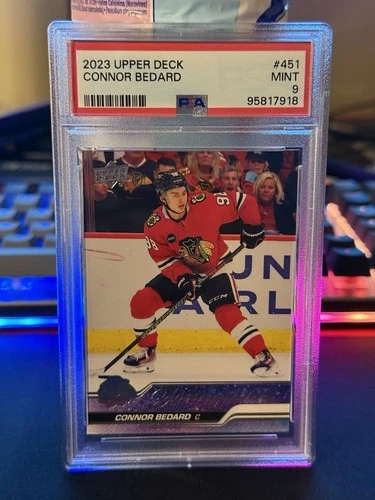 2023 Upper Deck Connor Bedard Young Guns #451 Rookie RC PSA 9 MINT Blackhawks