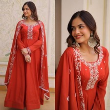 Pakistani Indian Anarkali Suit Sequin Work Embroidered Wedding Festive Dress