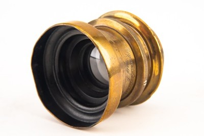 Rapid Aplanat No 1 4 3/4 Inch 120mm f/8 Antique Brass Lens 37mm