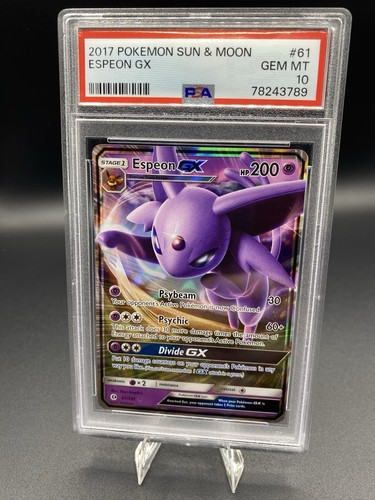2017 POKEMON SUN & MOON #61 ESPEON GX PSA 10