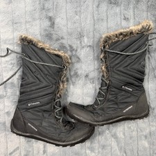 Columbia Minx Mid III Waterproof Winter Boots Black Faux Fur BL5964 Womens 9.5