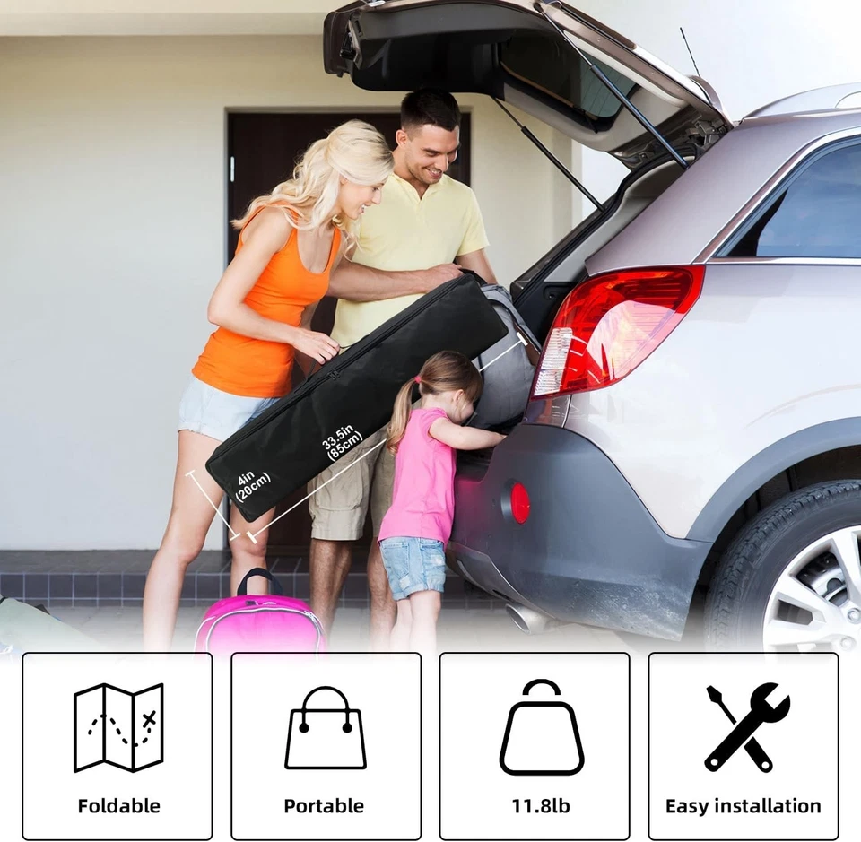 Wootfairy 150" Pantalla Proyector con Soporte, 4K HD, Plegable, Interior/Exterior Foto 4 de 4