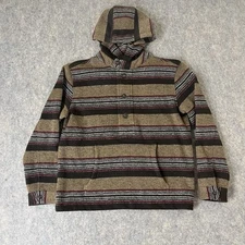 J. Peterman Company Leoné Anorak Jacket Men’s Large Pullover Wool Blend Striped 