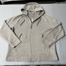 All In Motion Womens L Full Zip Hoodie Heather Gray Athletic Jacket Pockets