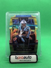 2021 Panini Select - Concourse Chuba Hubbard #76 Green & Yellow Prizm Die-Cut...