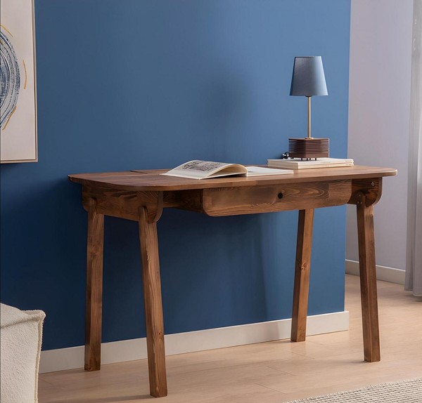 Dunkelbrauner Schubladentisch Designer Schreibtisch Holztisch BüRomöBel-image