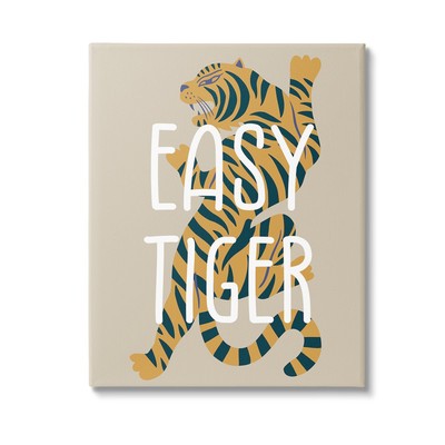 Neutral Easy Tiger Canvas Wall Art by Lil' Rue