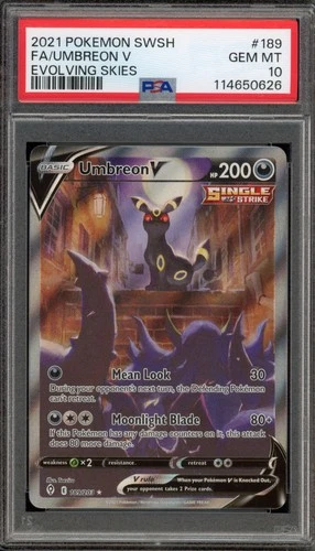 Pokemon Umbreon V Evolving Skies Full Alt Art #189 PSA 10 Gem Mint