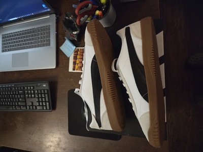 PUMA Club 5v5 Suede Low Top Lace-Up Sneaker White/Black Gum Sole 397894-02