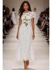 LEO LIN Monique  Embroidered Lace Maxi Dress Size 6 NEW