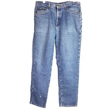 LL Bean Jeans Men's 38x34 (35X31) Blue Flannel Lined Straight USA Made Vintage