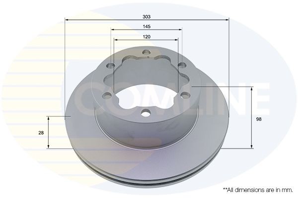 Brake Disc Rear Internally Vented Fits Man TGE VW Crafter COMLINE ADC2999V