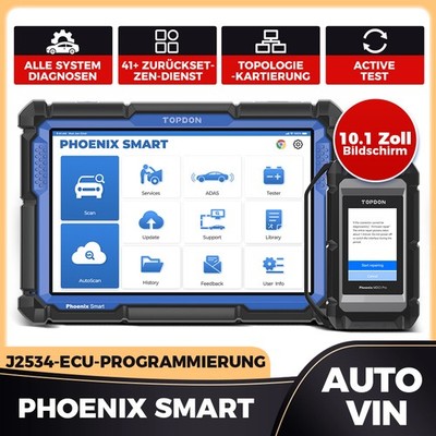 TOPDON Phoenix Smart KFZ OBD2 Diagnosegerät Alle System ECU Programmier Deutsch